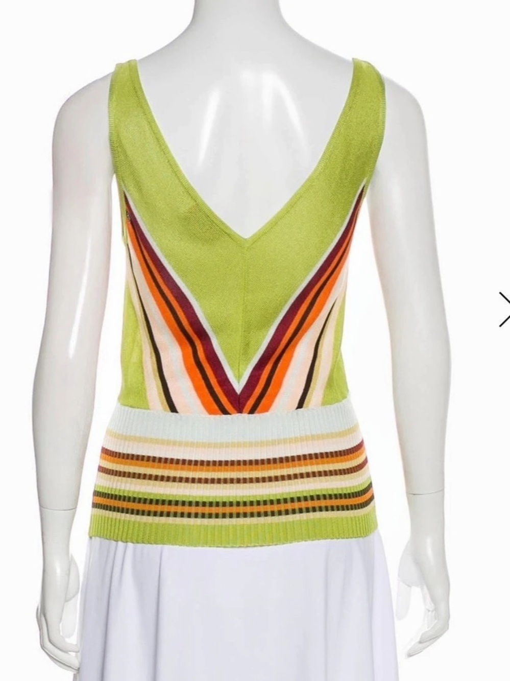 Missoni Geometric Knit Tank Top in Green & Orange Like New